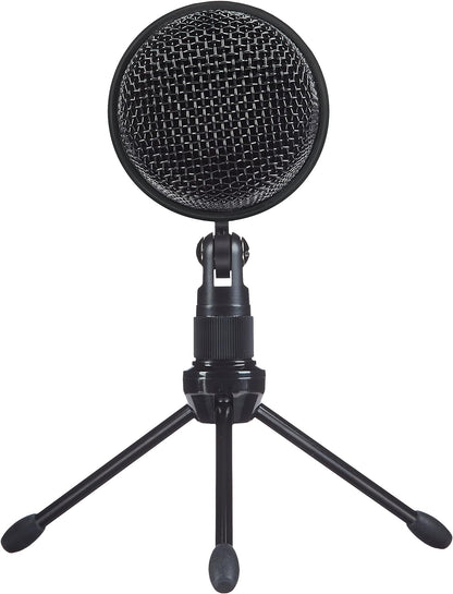 Amazon Basics Mini USB Condenser Microphone for Online Meeting, Gaming, Podcast - Black