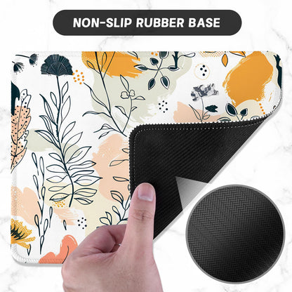 ITNRSIIET Mouse Pad with Stitched Edge Premium Textured Smooth Precise Operation Waterproof Washable Non-Slip Rubber Base Desktop Protection Mat, 10.2×8.3×0.12 inches, Beautiful Flowers