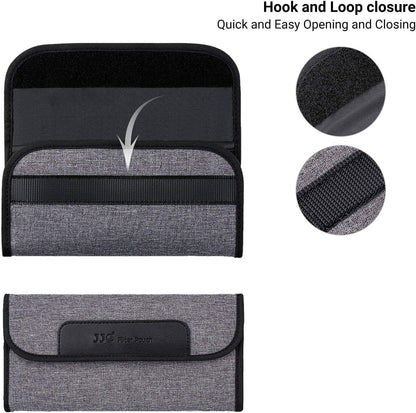 JJC 4 Pockets Lens Filter Case for Filter Up to 82mm (37mm 40.5mm 43mm 46mm 49mm 52mm 55mm 58mm 62mm 67mm 72mm 77mm),Foldout Filter Pouch with Microfiber Cleaning Cloth,Photography Filter Holder Bag