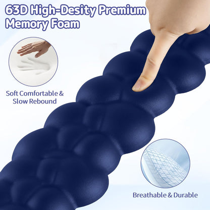 Cloud Wrist Rest Keyboard, Cloud Keyboard Wrist Pad Set with PU Leather Memory Foam, Cute Arm Rest for Palm Support, PC/Gaming Desk Accessories/Office Setup/Computer Hand Cushion - Dark Blue