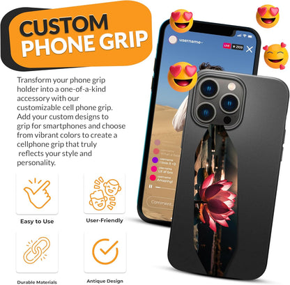 Phone Grip Strap - Reversible Finger Holder for Phone Back, Customizable Anti-Slip Design, Wireless Charging Compatible Detachable Holder for iPhone - Cat Nap