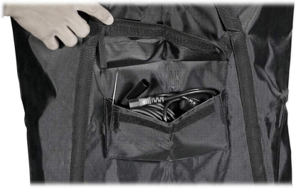 Rockville RTP82W 8 ft Adjustable Totem Light Stand, White & Black Scrims, Carry Bags, 35mm Speaker Adapter, Steel, Portable for DJs & Event Lighting