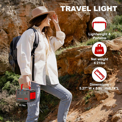 MARBERO Portable Power Station 240Wh 350W Peak Camping Portable Power Bank with AC Outlet 110V(3*USB A, 2*USB C, 2*AC,2*DC) Solar Generator for Outdoor Travel Home Emergency Hurricane