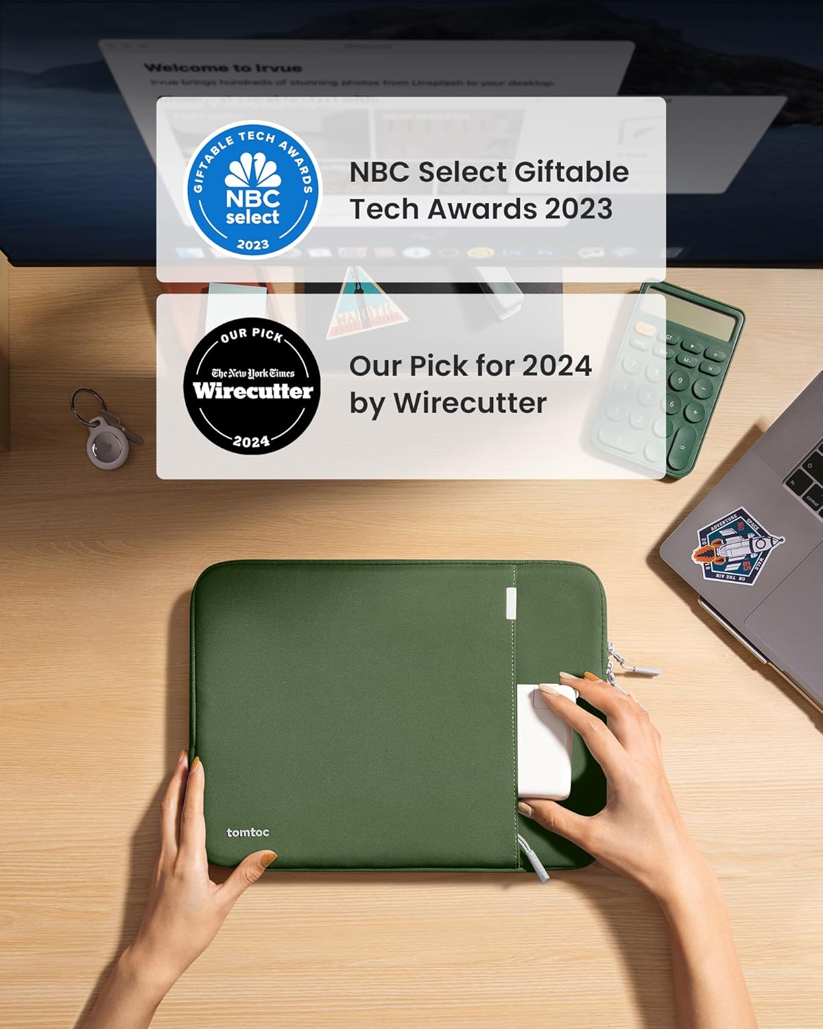 tomtoc 360° Protective Laptop Sleeve for 16-inch MacBook Pro M4/M3/M2/M1 Pro/Max A3403 A3186 A2991 A2780 A2485 A2141 2024-2019, Dell XPS 16 Laptop, Water-Resistant MacBook Case with Accessory Pocket