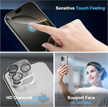 Privacy Magnetic Case for iPhone 16 with Metal Titanium Frame Privacy Screen Protector & Camera Lens Protector, Magnetic Adsorption Double Sided Tempered Glass Case Anti Peep Anti Spy Phone Cover