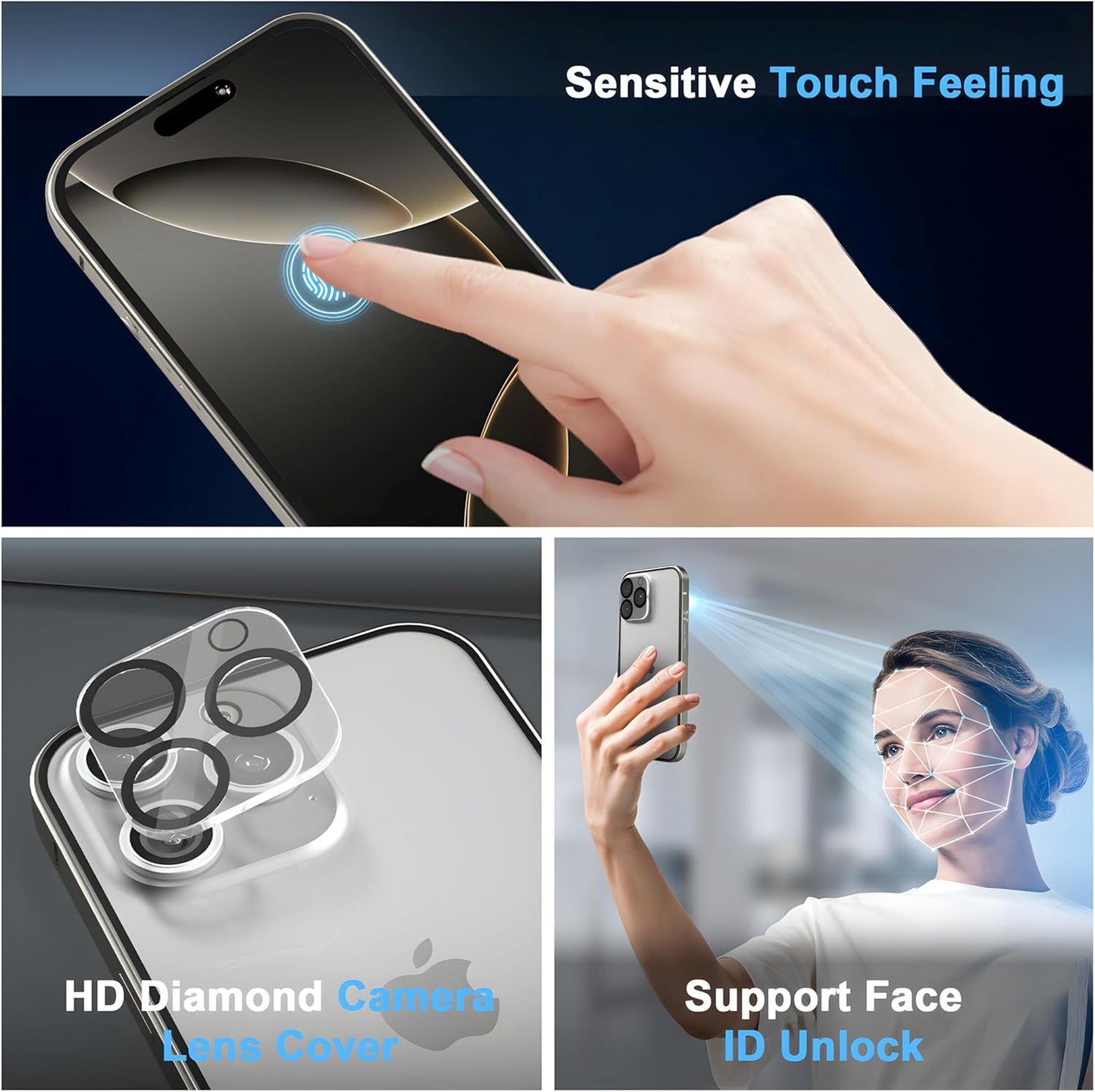 Privacy Magnetic Case for iPhone 16 Pro Max with Metal Titanium Frame Privacy Screen Protector & Camera Lens Protector, Magnetic Adsorption Double Sided Glass Case Anti Peep Anti Spy Phone Cover