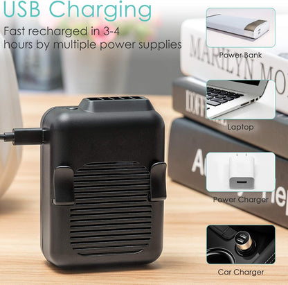 COMLIFE Portable Mini Waist Fan, 6000mAh Battery Powered Hands-free Wearable Fan With Max 23H Working Time, 3 Speeds, 5100RPM Strong Airflow for Jobsite, Farm, Fishing, Gardening And More