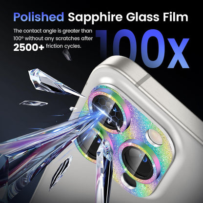 Tensea for iPhone 16 Pro/iPhone 16 Pro Max/iPhone 15 Pro/iPhone 15 Pro Max Camera Lens Protector, Metal Aluminum Alloy Tempered Glass Cover Camera Screen Protector Accessories, Case Friendly