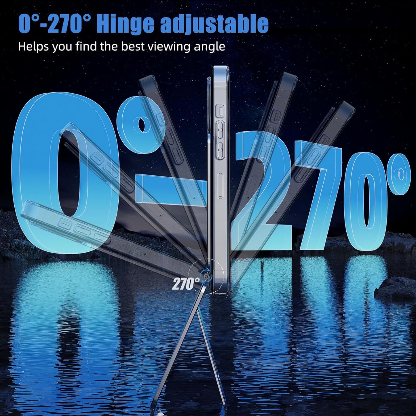 Phone Tripod Stand, Aluminum Alloy Mini Tripod Compatible with Magsafe iPhone 16/15/14/13/12 Series, Foldable Strong Magnetic Phone Stand, Mult-Angle Adjustment Selfie Stick(Grey)