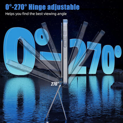 Phone Tripod Stand, Aluminum Alloy Mini Tripod Compatible with Magsafe iPhone 16/15/14/13/12 Series, Foldable Strong Magnetic Phone Stand, Mult-Angle Adjustment Selfie Stick(Grey)