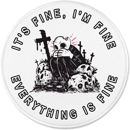 ITNRSIIET Round Mouse Pad with Stitched Edge Premium-Textured Waterproof Non-Slip Rubber Base Desktop Protection Mat Diameter 8.7 inches, Lonely