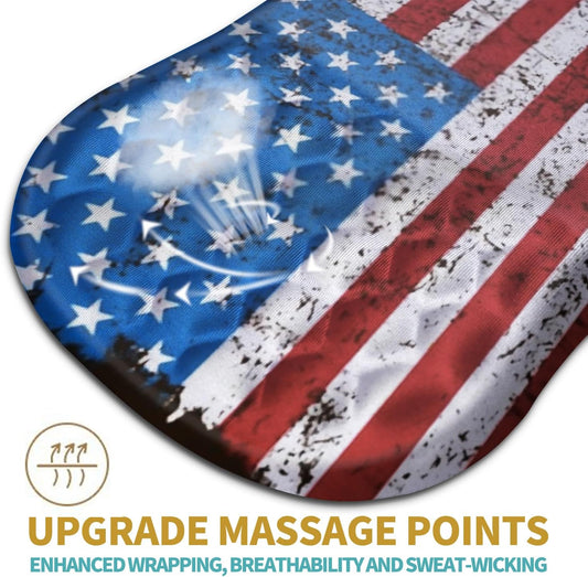 Hokafenle Ergonomic Mouse Pad Wrist Support with Massage Design, Wrist Rest Pain Relief Mousepad with Memory Foam&Non-Slip PU Base, Mouse Pads for Wireless Mouse & Desk (12x8 inch,USA Flag)