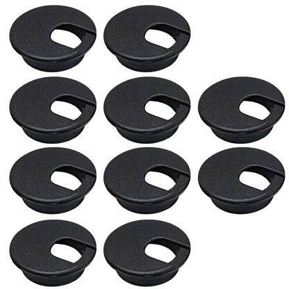 10 Pcs Desk Grommet 1-3/8" / 35 mm, Desk Cord Hole Cover, Cable Grommet ABS Plastic, Desk Hole Grommet for Home & Office Pc, Detachable Cable Cord Organizer-Black