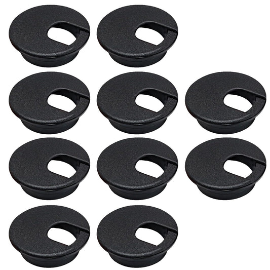 10 Pcs Desk Grommet 1-3/8" / 35 mm, Desk Cord Hole Cover, Cable Grommet ABS Plastic, Desk Hole Grommet for Home & Office Pc, Detachable Cable Cord Organizer-Black