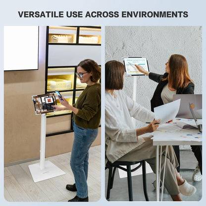 AboveTEK Security iPad Kiosk Floor Stand, Anti-Theft POS Tablet Stands for Retail Business, Height Adjustable Tablet Floor Stand, 360° Swivel Universal Locking Holder Fits 9.7"-13" iPads/iPad Pro/Air