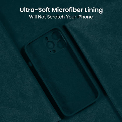 FireNova for iPhone 14 Pro Case, Silicone Upgraded [Camera Protection] Phone Case with [2 Screen Protectors], Soft Anti-Scratch Microfiber Lining Inside, 6.1 inch, Teal