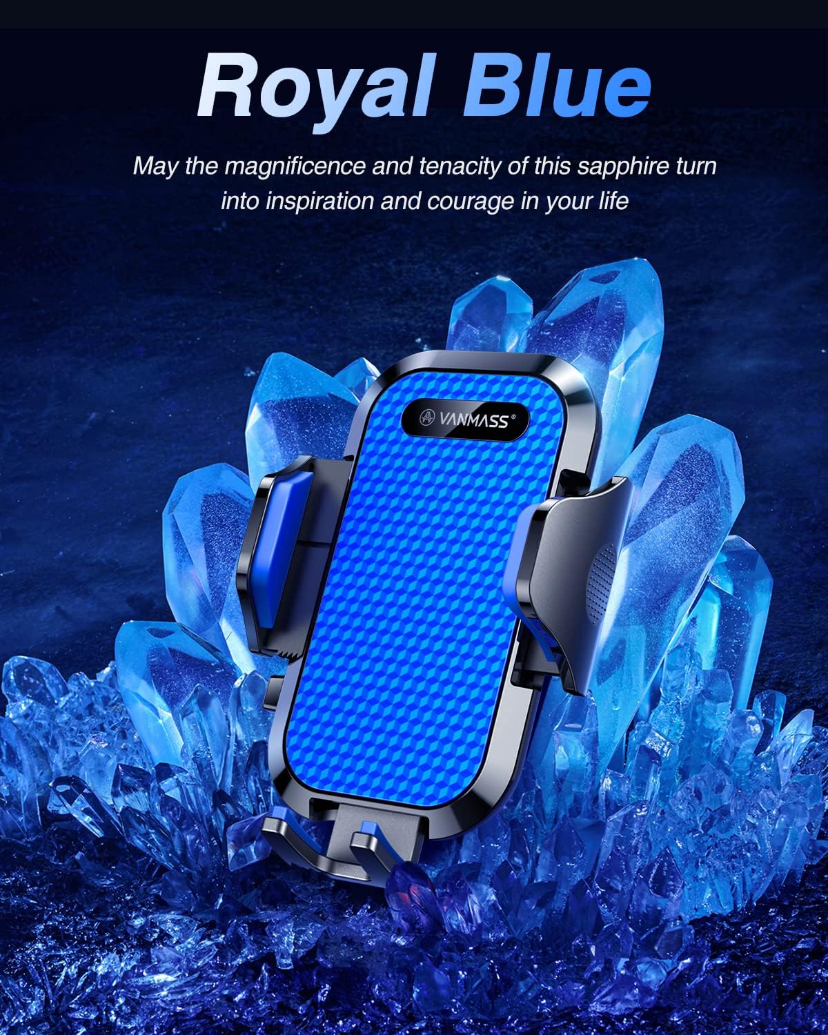 VANMASS [Pro Version] Universal Car Phone Mount [Super Suction Cup] Dashboard Phone Holder, Handsfree Windshield Dash Vent Phone Holder Car, Compatible for iPhone 16 15 14 13 Samsung LG & Truck,Blue