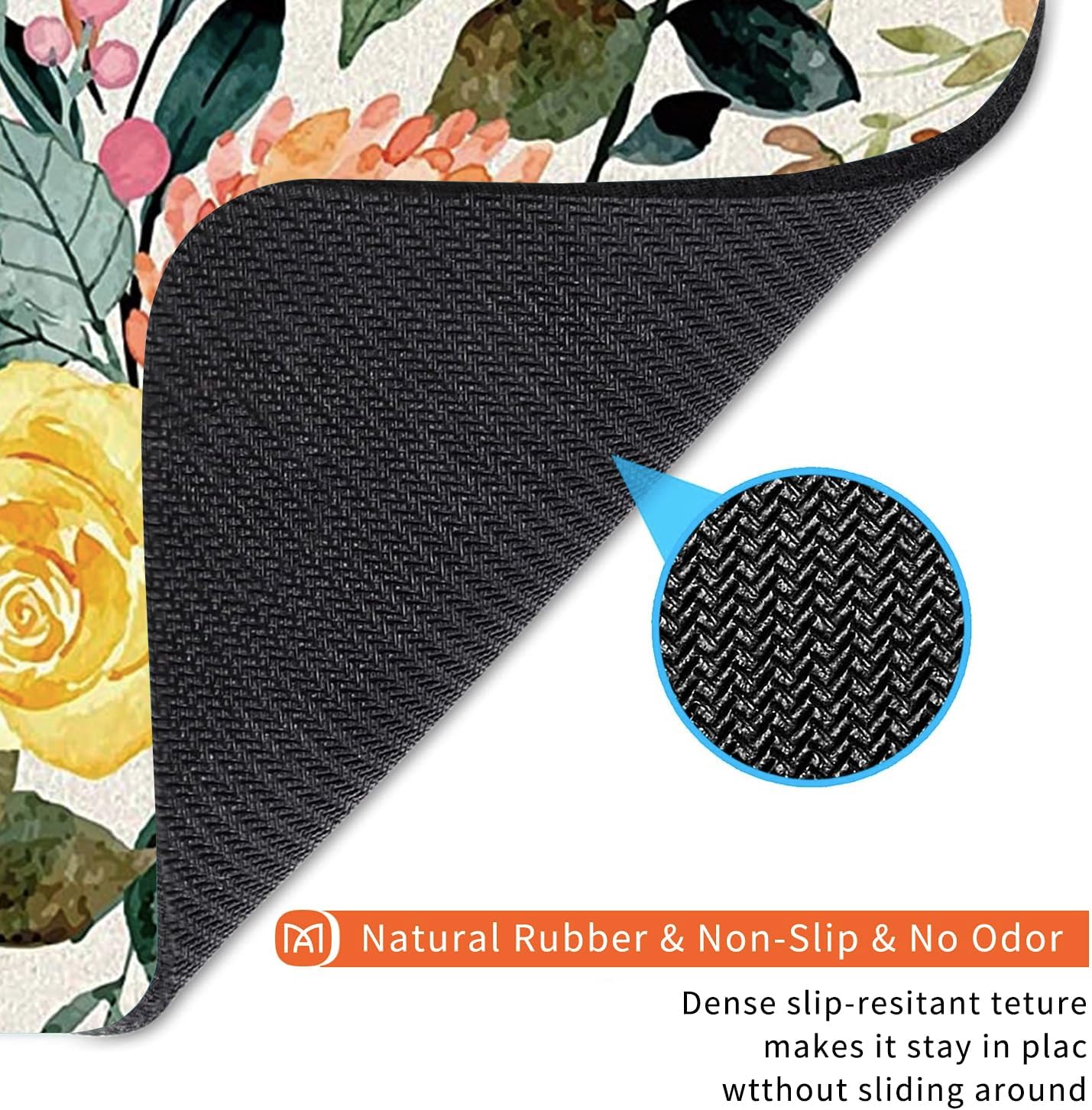 Square Mouse Pad Watercolour Floral,Personalized Premium-Textured Custom Mouse Mat Design,Washable Mousepad Cloth,Non-Slip Rubber Base Computer Mouse Pads for Wireless Mouse