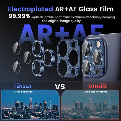 Tensea for iPhone 16 Pro/iPhone 16 Pro Max/iPhone 15 Pro/iPhone 15 Pro Max Camera Lens Protector, Metal Aluminum Alloy Tempered Glass Cover Camera Screen Protector Accessories, Case Friendly