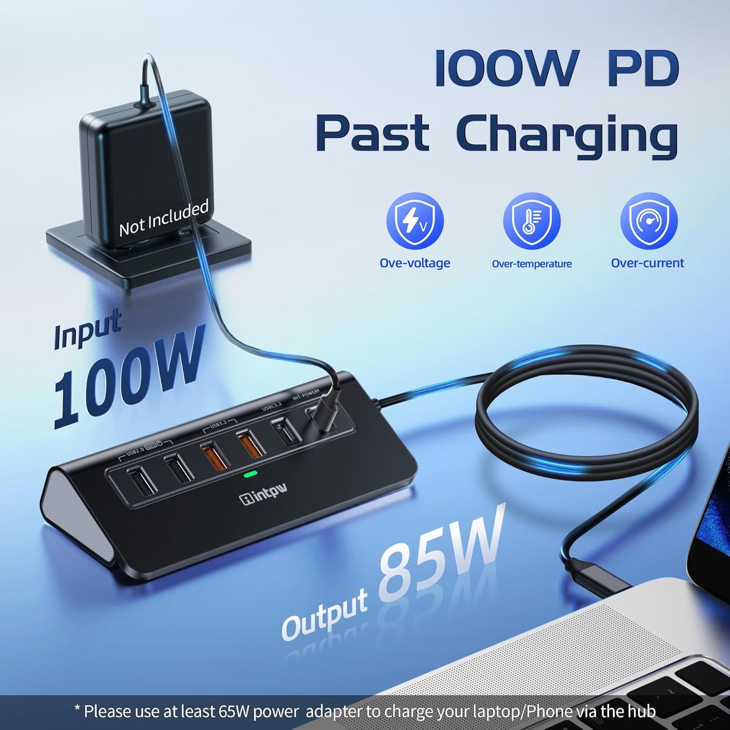 USB C Hub Ethernet, 10Gbps Laptop Docking Station 10-in-1, 4K@60Hz HDMI, 3 USB C/A 3.2 Data, LAN, 2 USB A 2.0, PD 100W, SD/TF Ports, 3.28FT Powered USB Hub for Laptop, PC, iPhone 16/15, Mac