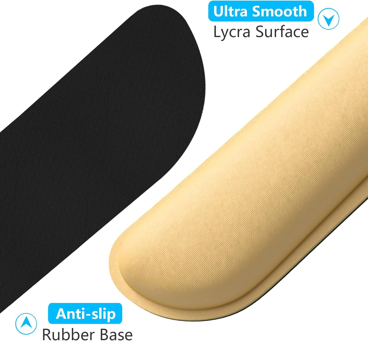 Dapesuom Enlarge Keyboard Wrist Rest, Memory Foam Wrist Cushion for Desk Mats Support, Cute Typing Pain Relief Keyboard Mouse Pad Rests Set with Non-Slip Base for Gaming Laptop Office, Navajo White