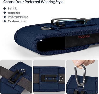 Phone Holster for Belt with Metal Clip and Magnetic Closure Compatible with Galaxy S25/S24/S23/S22/S21/S20 Ultra A16 A26 A35 A36 A55 A56 for Everyday Protection, XL-Blue