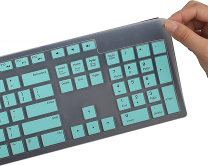 Keyboard Cover Skin for Dell KM636 KB216 KB216t KB216d KB216p Wired & Wireless Keyboard, Dell Optiplex 5250 3050 3240 5460 7450 7050, Dell Inspiron Desktop 24" 27" 5400 5490 7700 7790 3475 3670 3477