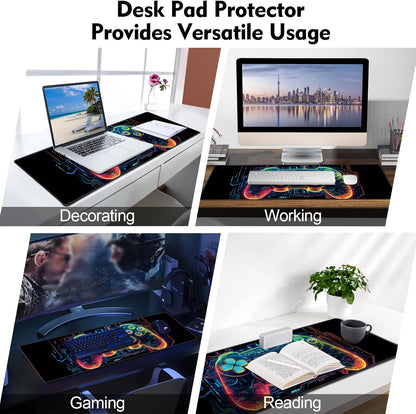 Galdas Gaming Mouse Pad XXL XL Large Long Extended Big Mousepad Non-Slip Rubber Keyboard Mouse Pad with Stitched Edges for Laptop Home Office (31.5x11.8x0.08 Inch) … (Handle)