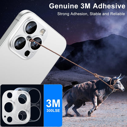 Esanik 2 Pack for iPhone 15 Pro/iPhone 15 Pro Max Camera Lens Protector (White Titanium)