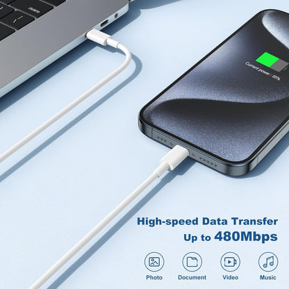 10FT Fast Charging Cord for iPhone 16 15,3Pack Extra Long 10Foot USB C to Type C Charger Cable 20W USB C Charger Block Cube Super Quick Charging for iPhone 16 15 Pro/Plus/Pro/Pro Max,iPad Pro/Air/Mini