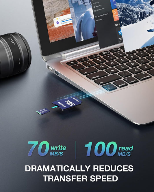 256GB CT100 microSDXC UHS-I Memory Card with Adapter - up to 100MB/s, C10, U3, V30, 4K UHD, A2, Micro SD Card for Smartphones, Tablets, Cameras, Gaming Consoles, and Drones (1 Pack)