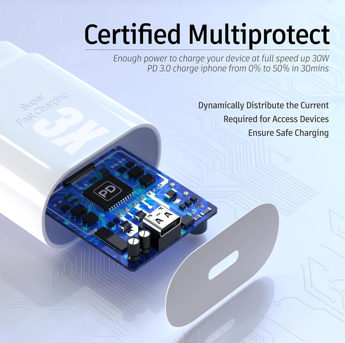 Phone 15 16 Charger, 30W Super Fast Charging, USB C Block Type C Cable Cord 6.6ft for iPhone iPhone 16,16 Plus,16 Pro,16 Pro Max, iPhone15, iPad Pro 12.9/11, Samsung Galaxy S24,S23-2Pack