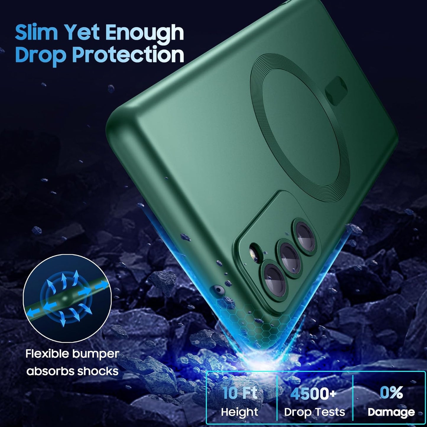Magnetic for Samsung Galaxy S20 FE 5G Case 【Compatible with MagSafe】【Built-in Camera Lens Protector】 Slim Soft TPU Shockproof Phone Shell (Green)