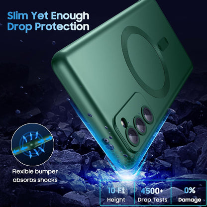 Magnetic for Samsung Galaxy S20 FE 5G Case 【Compatible with MagSafe】【Built-in Camera Lens Protector】 Slim Soft TPU Shockproof Phone Shell (Green)