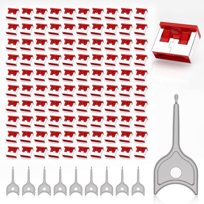 100PCS USB Metal Port Lock Blocker with 10 Keys - Secure USB-A Port Protector for PC/Laptop, Anti-Theft Data Security Lock, Dust & Moisture Proof Cover, Removable Type-A Connector Red