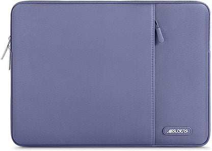 MOSISO Laptop Case 16 inch, 15-15.6 inch Laptop Sleeve Compatible with MacBook Pro 16 M4 M3 M2 M1, HP Acer Dell Lenovo ASUS Notebook, Polyester Vertical Computer Sleeve Bag with Pocket, Lavender Gray