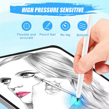 Upgraded Pencil Tips fits for Apple 2nd 1st Gen iPad Pro Pencil,0.78mm No Wear Out Fine Point Precise Control Apple Pen Tip,Longer Tips High Strength Material,Black