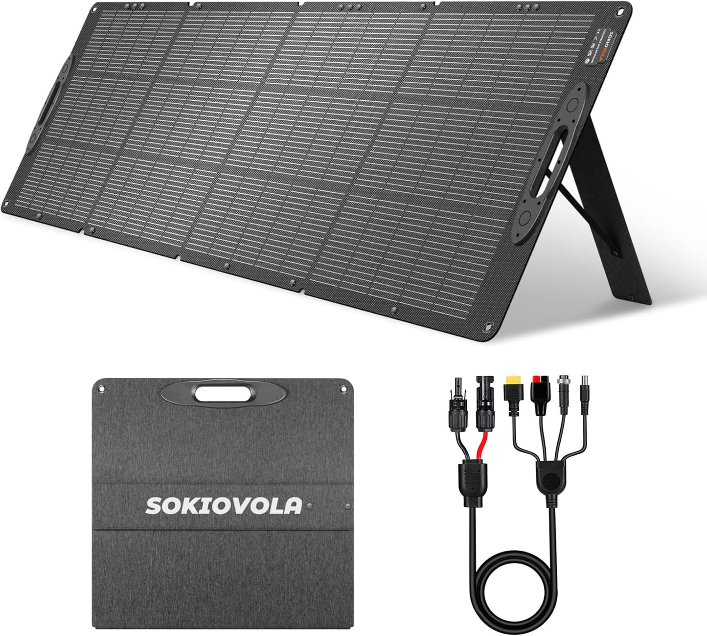200W Portable Solar Panels,Foldable Solar Panel,IP68 Waterproof & Durable Up to 25% Efficiency N-Type 16BB Solar Cell ETFE Folding Solar Panel Kit,for Power Station Outdoor Camping RV