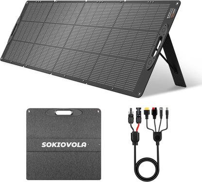 200W Portable Solar Panels,Foldable Solar Panel,IP68 Waterproof & Durable Up to 25% Efficiency N-Type 16BB Solar Cell ETFE Folding Solar Panel Kit,for Power Station Outdoor Camping RV
