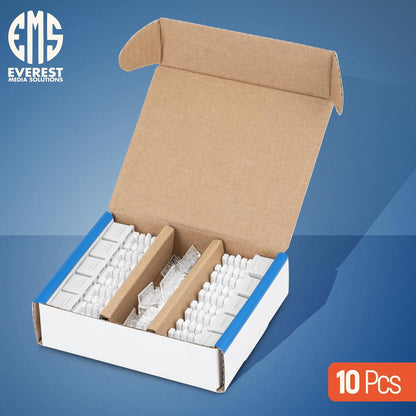 Everest 90° Angled RJ45 Cat6 Keystone Jacks 10-Pack in White - Slim Profile Female RJ45 Connectors - Cat 6 Keystone Jack - Compatible with 90° Angled Speed Termination Tool - easyJACK (B094WB91H3)