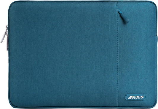 MOSISO Laptop Case 13.3 inch, 13-13.3 inch Laptop Sleeve Compatible with MacBook Air/Pro 13 / Pro 14, HP Dell ASUS Lenovo Notebook, Polyester Vertical Computer Sleeve Bag with Pocket, Deep Teal
