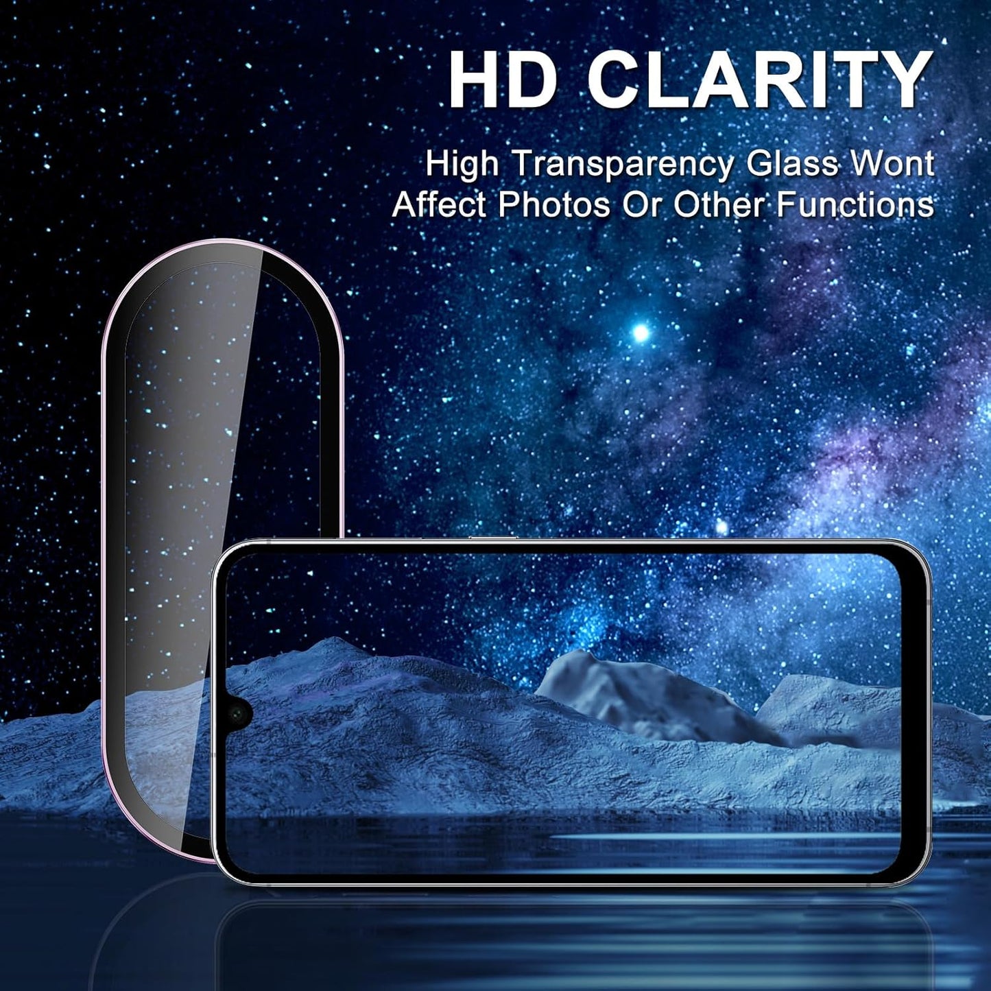 for Samsung Galaxy A36/A56 Camera Lens Protector, Individual Metal Ring Tempered Glass Lens Cover, [Strong Adsorption] Scratch Resistant Ultra-Thin HD Clear Lens Cover, 1 Set-Purple