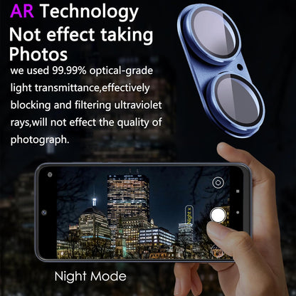 2 Pack Camera Lens Protector for iPhone 16 / iPhone 16 Plus,[Not Easy to Breakn ] AR Tempered Glass Strong Adsorption Metal Camera Cover Screen-Group Blue