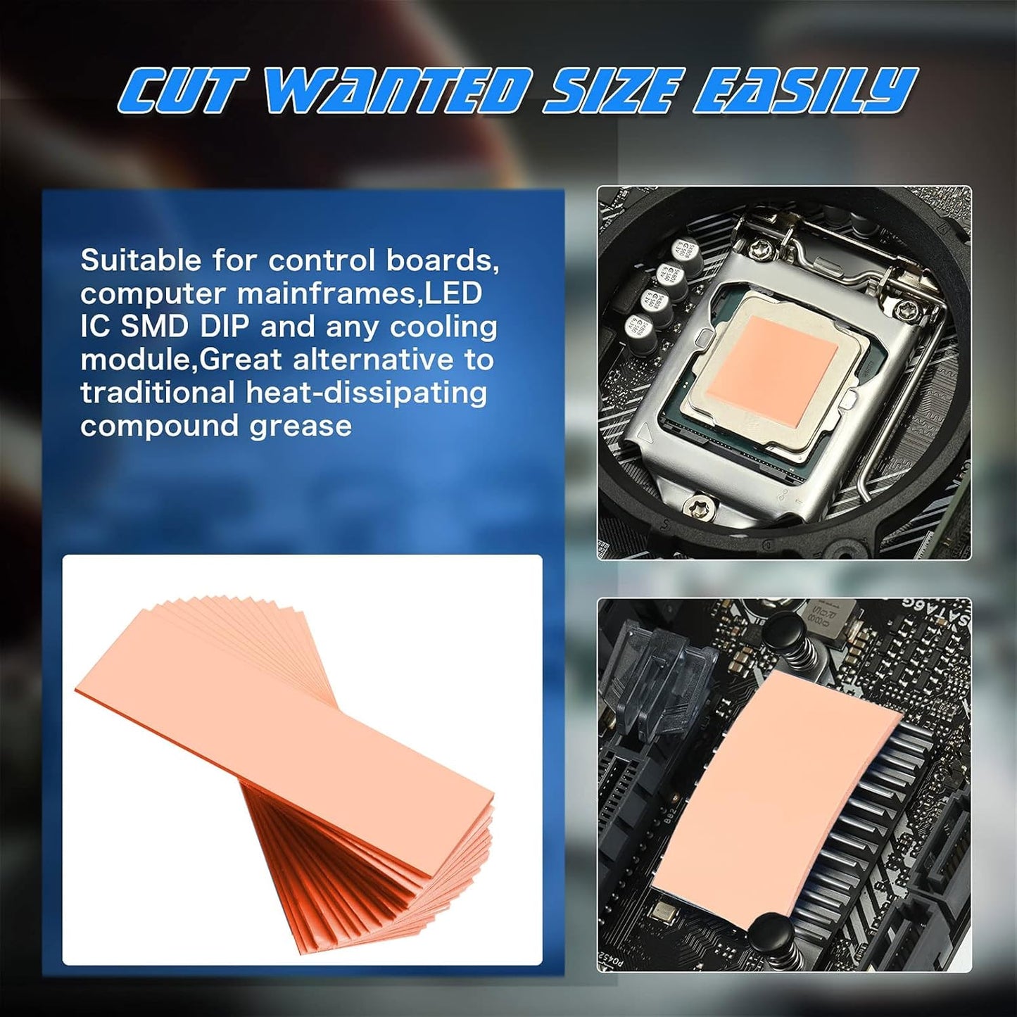 30 Pieces 2.6 x 0.8 Inch Silicone Thermal Pad Reusable Thermal Conductive Silicone Pad Each Thick for Gpu Heatsink CPU Chip Heat Conduction or LED Heat Conduction (Nude Color)