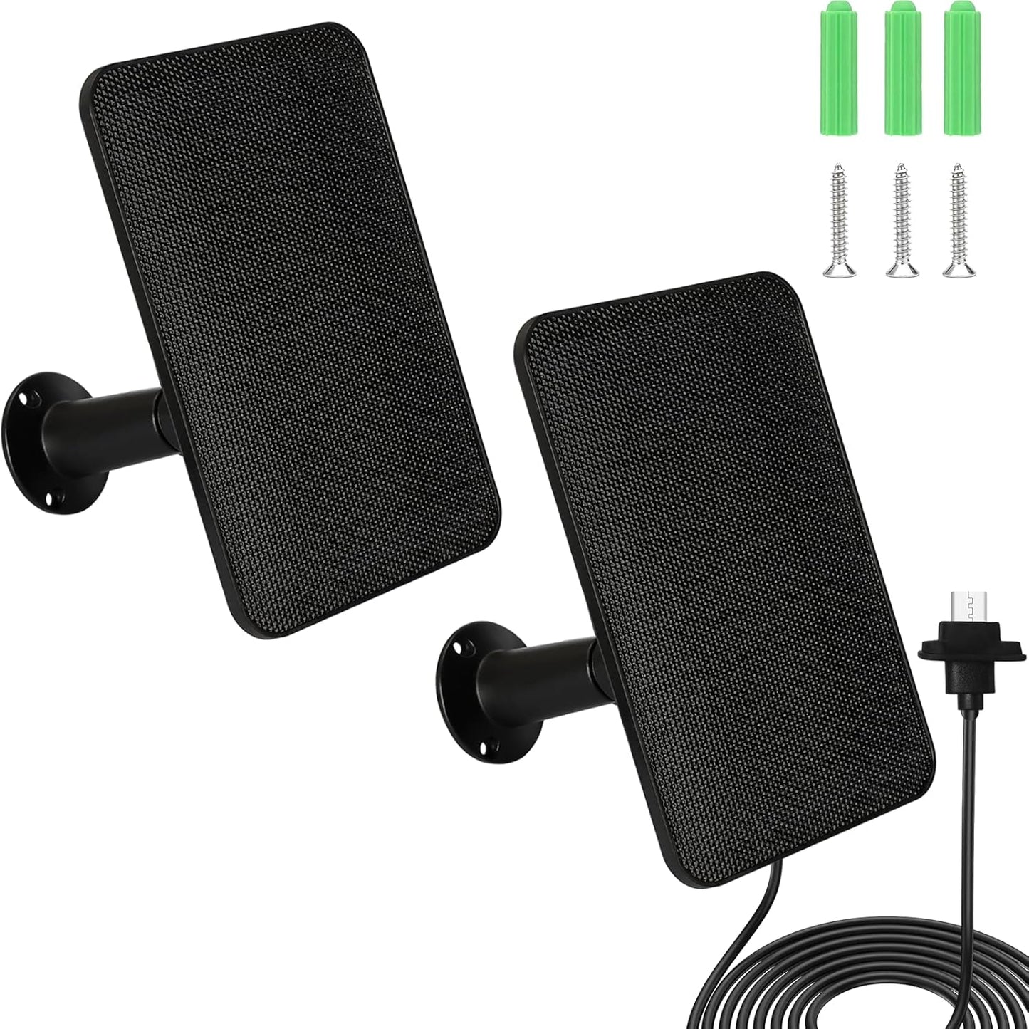 6W Solar Panel Charger for Blink Outdoor 4 (4th Gen), Solar Panel with 13.1ft Waterproof Charging Cable, Waterproof Rubber Plug, 360°Adjustable Mount and Micro USB and Type-C Port (for Blink 4-2PC)