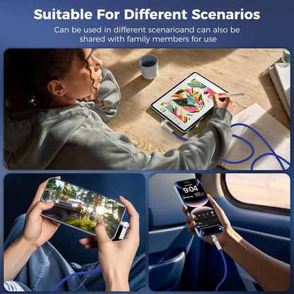 USB C to USB C Cable 10FT 240W, 180°Rotating USB C Cable Braided Type C Charger Cable Fast Charge for iPhone 16/16Pro/16Plus/16ProMax,MacBook Air,iPad Pro,Pixel,Samsung Galaxy S23/S24Ultra-Blue