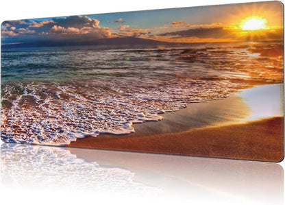 Mouse Pad Large Nice Sunset Non-Slip Game Desk Mat with Stitched Edge Laptop Keyboard Desk Pad for Work Home Gaming (35.4 x 15.7 Inches)