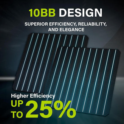 Newpowa Bifacial 200 Watt 12 Volt Solar Panel 10BB Monocrystalline Double-Side 25% High-Efficiency, PV Module Power Charger for RV Marine Boat Farm and Other Off-Grid Applications