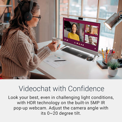 Dell 24 All-in-One Desktop ec24250-23.8-inch FHD Touch Display, Intel Core 5 Processor 120U, Intel Graphics, 16GB DDR5 RAM, 512GB SSD, Windows 11 Home, Onsite Service+6 Months Retail Migrate - White