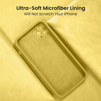 FireNova for iPhone 14 Pro Case, Silicone Upgraded [Camera Protection] Phone Case with [2 Screen Protectors], Soft Anti-Scratch Microfiber Lining Inside, 6.1 inch, Yellow